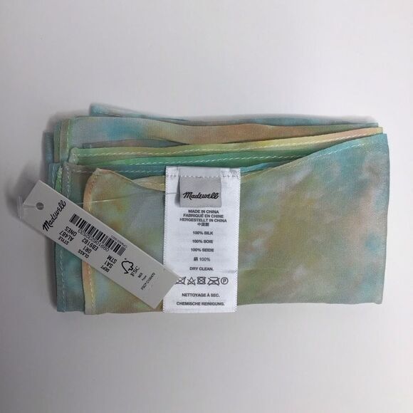New‎ Madewell Silk Tie-Dye Bandana, rainbow color - Picture 6 of 6